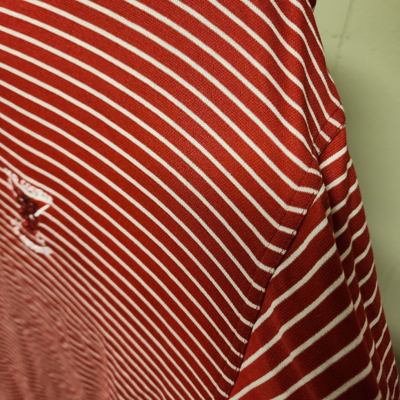 Cutter And Buck Cotton Red And White Large Striped Polo. Old Course St. Andrews. - Picture 2 of 9